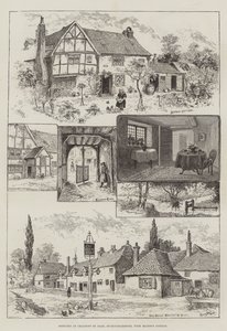 Bocetos en Chalfont St Giles, Buckinghamshire, con la cabaña de Milton